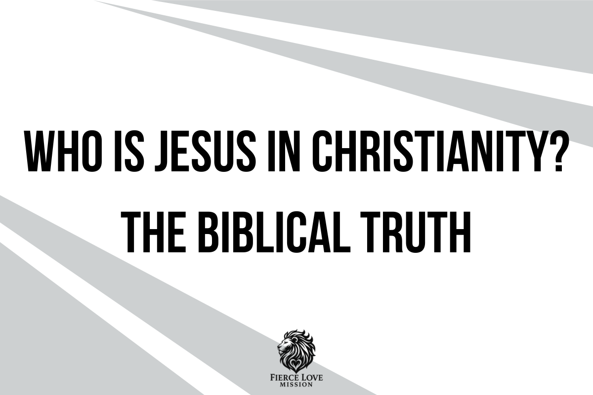 White and grey background with the words Who is Jesus in Christianity? The Biblical truth